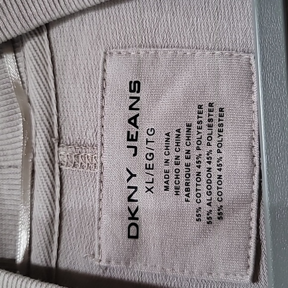 DKNY Women's Light Grey Open Front Cardigan and Wide Leg Pant Set, Size XL - Picture 3 of 12